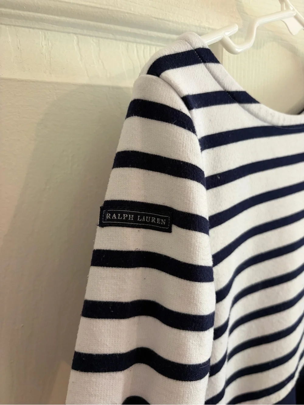 Polo by Ralph Lauren Girls Navy & White Striped Fit-and-Flare Dress - Size 6